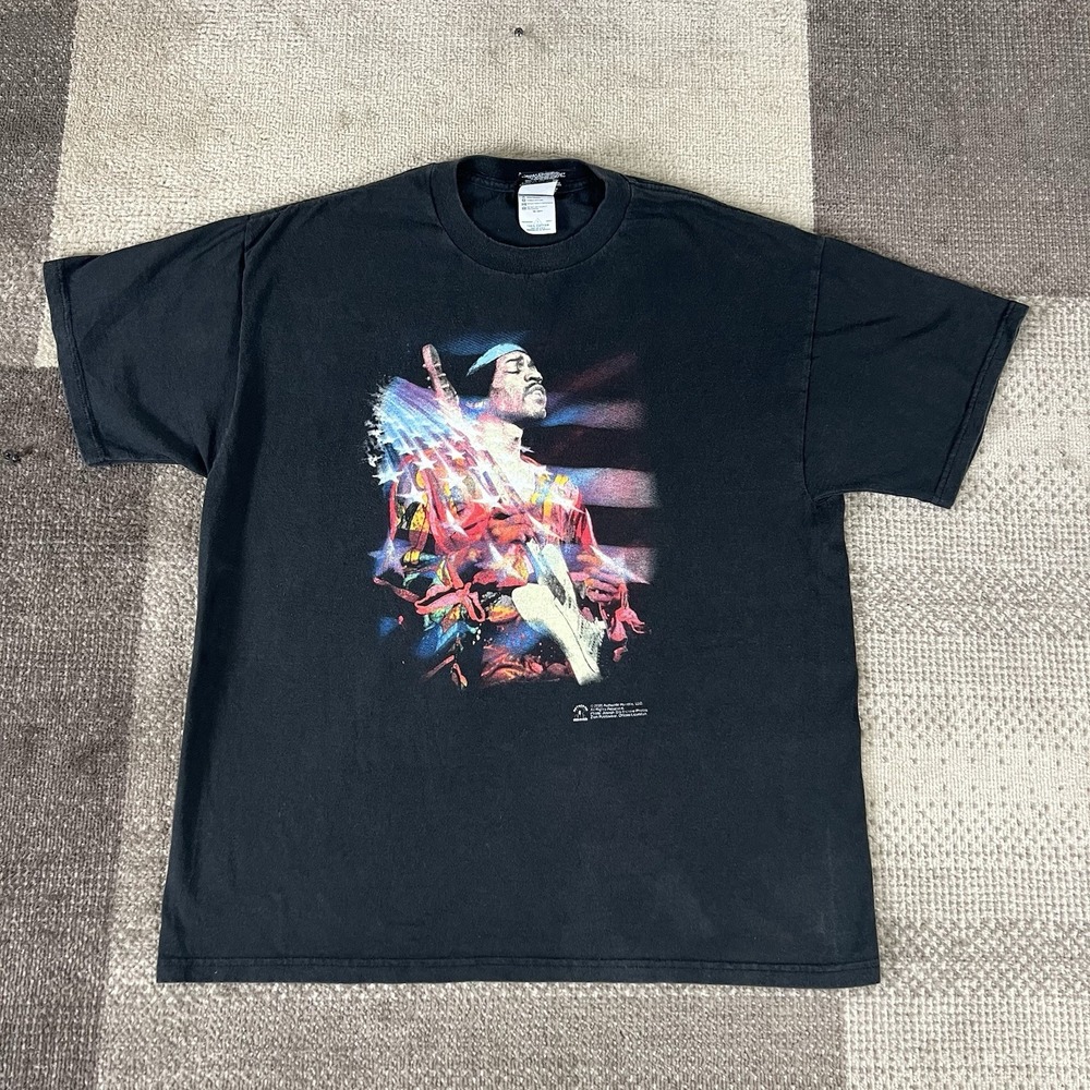 Vintage Jimi Hendrix T-Shirt Men's Large Double Sided Y2K 2000s Zion‎ Rootswear